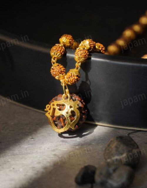 Om Rudraksha Pendant With Chain