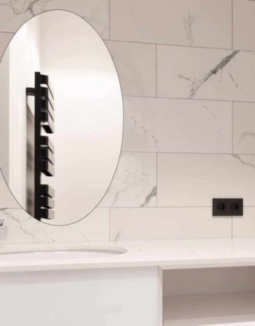 Unbreakable Plastic Sheet New Oval Shape Wall Sticker Mirror for Bathroom